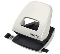 Leitz Pratica Perforatrice da Ufficio, Capacità fino a 30 Fogli, Grigio Chiaro, Metallo, Guida di Arresto con Barra di Selezione del Formato, Gamma NeXXt, 50080085