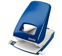 Leitz Pratica Perforatrice da Ufficio, Capacità fino a 40 Fogli, Blu, Metallo, Guida di Arresto con Barra di Selezione del Formato, Gamma NeXXt, Box, 51380035