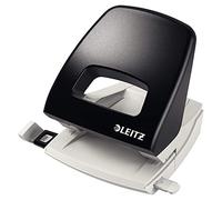 Leitz Pratica Perforatrice da Ufficio Standard, Capacità fino a 25 Fogli, Nero, Metallo, Guida di Arresto con Barra di Selezione del Formato, Gamma NeXXt, 50050095