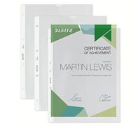 Leitz Premium 47800003 - Fogli a tasca, con fori, in PVC, 120 micron, formato, A4, trasparente