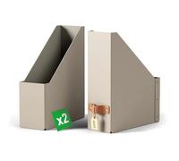 Leitz Puro, Set di 2 Resistenti Portariviste A4, Compatibili con mobili a cubo e Ripiani Portaoggetti, Capacità 900 Fogli (80 g/m²), Organizer per Ufficio e Casa, 10 x 26 x 31 cm, Tortora