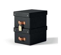 Leitz Puro, Set di 2 Scatole portaoggetti piccole con Coperchio, Resistenti, Impilabili, Compatibili con mobili a Cubo e Ripiani, per Casa e Ufficio, Capacità 7 litri, 20 x 28 x 15 cm, Antracite