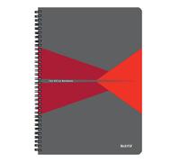 Leitz Office College 44951025 - Quaderno a quadretti formato A4 con copertina in polipropilene, rilegatura a spirale, apertura a 360 gradi, 180 pagine/90 fogli di carta certificata FSC (80 g/m²), per