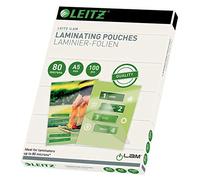 Leitz Quality Buste Pouch per la Plastificazione Ermetica, Formato A5, 2 x 80 Micron, Transparente (Standard)
