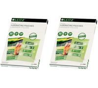 LEITZ Quality, Pellicole di laminazione, Formato A4, 2 x 80 Micron, Confezione da 200 pezzi, Colore trasparente
