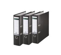 Leitz raccoglitore a leva, plastica, A4 - Confezione da 3 8 cm Black - NUOVO