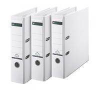 Leitz raccoglitore a leva, plastica, A4 - Confezione da 3 8 cm White, pacco da