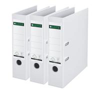Leitz raccoglitore a leva, plastica, A4 - Confezione da 3 8 cm White, pacco da 3