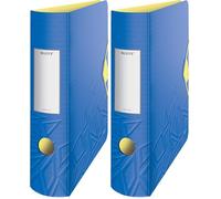 Leitz Raccoglitore con Meccanismo a Leva 180° Urban Chic, Formato A4, Dorso 8.2 cm, Blu (Confezione da 2)