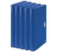 Leitz Recycle Box File Portadocumenti in PP Riciclato all'80% e Riciclabile al 100% , Gamma Recycle, 254 mm x 38 mm x 330 mm, Blu, Confezione 5 pz, 46230035