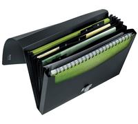 Leitz Recycled Expanding File, A4, 5 Compartments, Black, Pack of 5