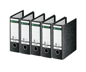 Leitz, registratore a leva, formato A5, 77 mm, colore nero, confezione da 5