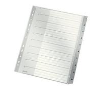 Leitz Rubrica con Tasti 1-10, Formato A4, Formato Extra Largo, Grigio, Divisori