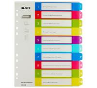 Leitz A4 12430000 Wow 1-10 Index, PC-Printable, Extra Wide, Heavy Duty Plastic,