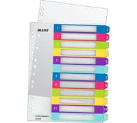 Leitz WOW Index in plastica stampabile multicolore 12 schemi - Multiforo - Formato A4 - Colore traslucido