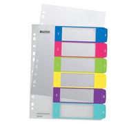 Leitz Rubrica con tasti 1-6 – A4 extra largo stampabile al PC – Polipropilene multicolore