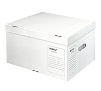 Leitz Scatola Archivio e Trasporto con Coperchio superiore integrato, Cartone privo di acidi, Confezione piatta, Bianco, Large, Gamma Leitz Infinity, 61040000