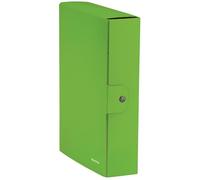 Leitz - Scatola portadocumenti con chiusura a bottone, Cartella progetti A4 in cartone plastificato, Verde Lime, 25 x 35 x 8 cm, 39670054
