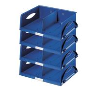 Leitz Sorty 52300035 - Cestino orizzontale formato A4 Maxi, confezione da 4 pezzi, ideale per uffici postali e fotocopiatrici, colore: Blu