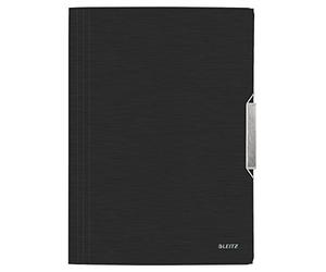 Leitz Style Cartella Organizer a 3 Lembi, Formato A4, Capacità 150 Fogli, Chiusura a Elastico, Nero, 39770094