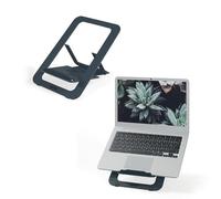 Leitz Supporto per Laptop in Alluminio, Design SlimLift, 5 Combinazioni di Altezza e Angolazione Preimpostate, per Laptop/Tablet da 10'' - 17'', Gamma Ergo, Grigio Scuro, 63460089
