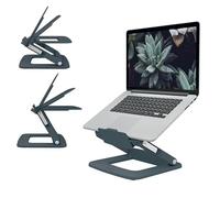 Leitz Supporto per Laptop Multi-Angolo Regolabile in Altezza e in Angolazione in 6 Posizioni, Realizzato per l'80% con Plastica Riciclata e Riciclabile al 100%, Gamma Ergo, Grigio Scuro, 64240089