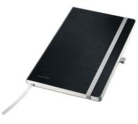 Leitz Taccuino a quadretti A5 stile, copertina morbida, 160 pagine, 80 fogli, carta certificata FSC da 100 g/m², fascia elastica e segnalibro, per ufficio e casa, nero, 44881094
