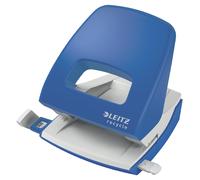 Leitz NeXXt Recycle Perforatore in Acciaio e Plastica Riciclata, Riciclabile al 100%, Perfora fino a 30 Fogli ed è dotato di una Barra di Guida con Contrassegni di Formato, 50030035 - Blu