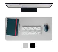 Leitz Tappetino mouse da Scrivania Grande in Pelle - Protezione in Pelle Riciclata, Antiscivolo e Impermeabile, Adatto a Ufficio e Casa, Ecologico, 70 x 36 cm, Grigio Chiaro