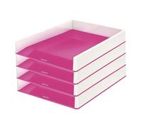 Leitz TS-120551 Wow Duo Colour vassoio portalettere, 267 mm x 49 mm x 336 mm, rosa