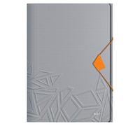 Leitz Urban Chic Cartella a 3 Lembi in Polipropilene, Formato A4, Capacità 150 Fogli, Chiusura a Elastico, Grigio, 46490088
