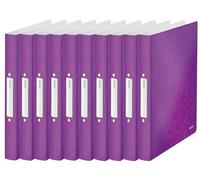 Leitz Wow 2-O - Raccoglitore ad Anelli, Formato A4, 25 mm, Confezione da 10, Colore: Viola