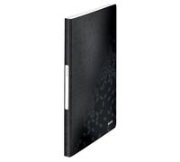 Leitz Wow 46320095 - Portalistini in formato A4, con 40 buste trasparenti per 80 fogli, colore: nero, Wow