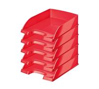 Leitz Wow 52263023 - Vassoio per lettere, formato A4, 5 pezzi, colore: Rosso