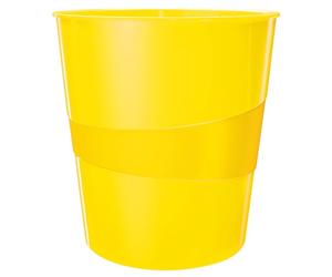 Leitz WOW 52781016 - Cestino per carta, 6 pezzi, 15 litri, in plastica, colore: Giallo