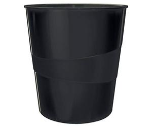 Leitz WOW 52781095 - Cestino per carta, 6 pezzi, 15 litri, in plastica, colore: Nero