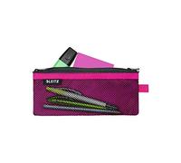 Leitz WOW Astuccio a 2 Scomparti, Cerniera in Nylon, Lavabile, Adatta come Astuccio, Formato M (21 x 8.5 cm), Fucsia, 40120023