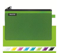 Leitz WOW Astuccio a 2 Scomparti, Cerniera in Nylon, Lavabile, Adatta come Borsino, Formato L (23x15 cm), Verde, 40130054