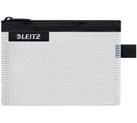 Leitz WOW Busta da Viaggio, Resistente all'Acqua, Trasparente, Adatta per Organizzare Piccoli Oggetti, Formato S (A6), Nero