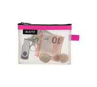 Leitz WOW Busta da Viaggio, Resistente all'Acqua, Trasparente, Adatta per Organizzare Piccoli Oggetti, Formato S (A6), Fucsia