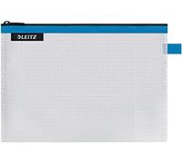 Leitz WOW Busta da Viaggio, Resistente all'Acqua, Trasparente, Adatta per Organizzare Piccoli Oggetti, Formato M (A5), Blu
