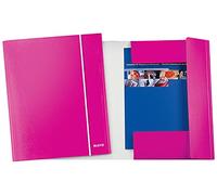 Leitz WOW Cartella a 3 Lembi con Tasca, Formato A4, Capacità 250 Fogli, Fucsia, 39830023