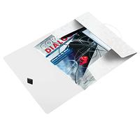 Leitz WOW Cartella a 3 Lembi, Formato A4, Capacità 150 Fogli, Chiusura a Elastico, Plastica Flessibile, Bianco, 45990101