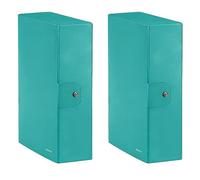 LEITZ Wow Cartella Progetti in Cartoncino Plastificato, Blu (Acquamarina), Dorso