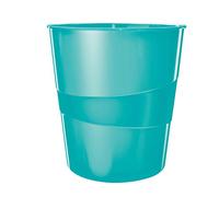 LEITZ WOW - Cestino gettacarte - 15 litri - Acqua marina metallizzato - 52781051