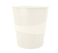 LEITZ WOW - Cestino gettacarte - 15 litri - Bianco metallizzato - 52781001