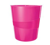LEITZ WOW - Cestino gettacarte - 15 litri - Fucsia metallizzato - 52781023 Rosa