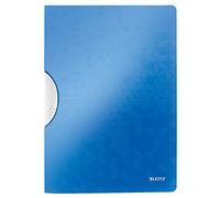 LEITZ WOW ColorClip in PPL - capacità 30 fogli - f.to A4 - Blu metallizzato - 41850136