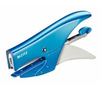 Leitz WOW, Cucitrice a pinza capacità fino a 15 fogli, Cucitrice in metallo ergonomica, Caricamento posteriore, Compatibile con punti P1 n.8, Blu metallizzato, 55472036