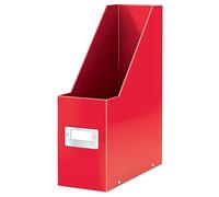 Leitz WOW Gamma Click & Store Scatola Portariviste Pieghevole in Cartone, Formato A4 e USA, Rosso, 60470026